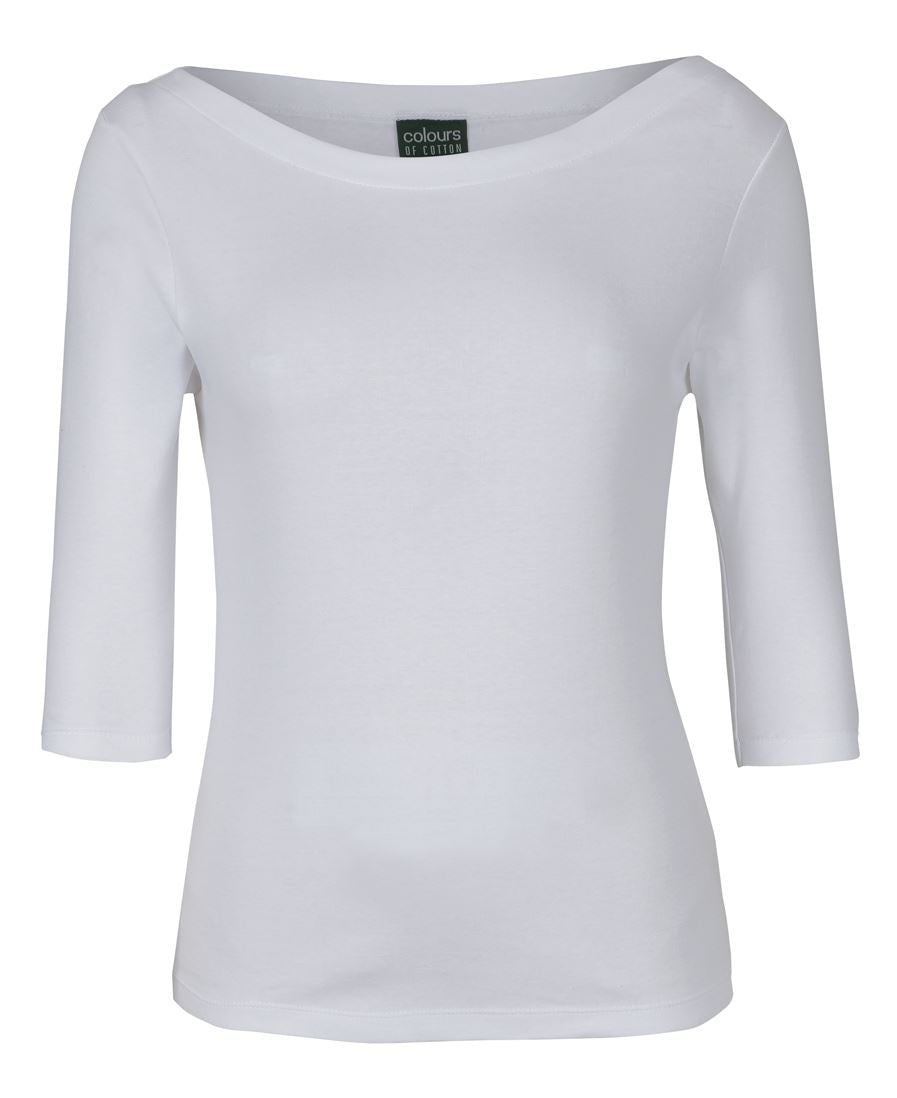 C of C LADIES 3/4 SLEEVE BOAT NECK TEE SAGE