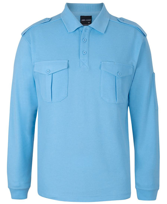JB's L/S 250 EPAULETTE POLO BLACK