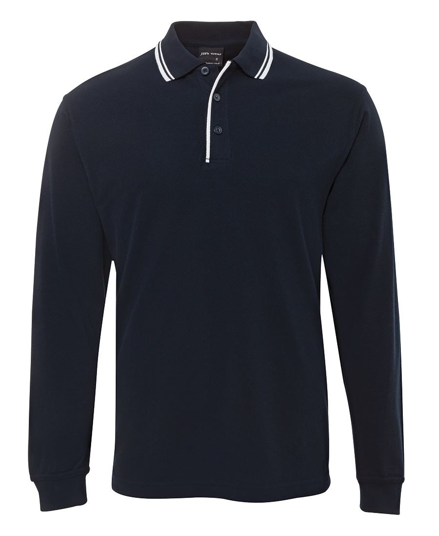 JB's L/S C/TRAST POLO NAVY/WHITE