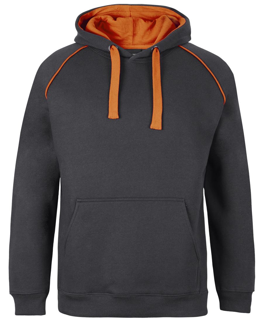 JB's CONTRAST FLEECY HOODIE NAVY/RED