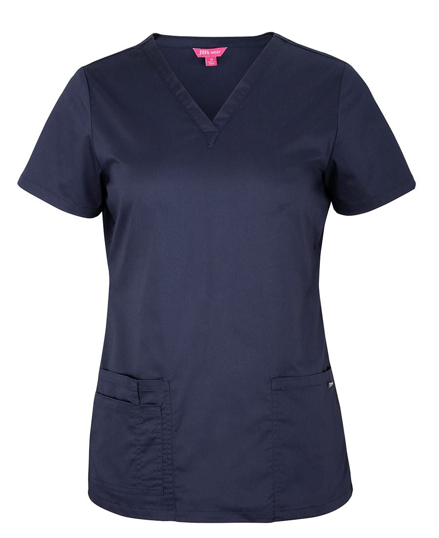 JB's LADIES PREMIUM SCRUB TOP NAVY