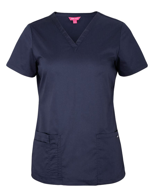 JB's LADIES PREMIUM SCRUB TOP NAVY