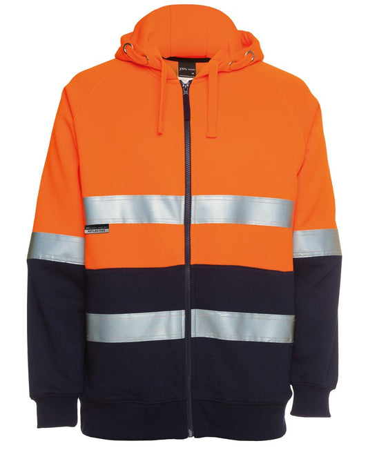 JB's HV (D+N) FULL ZIP FLEECY HOODIE LIME/NAVY