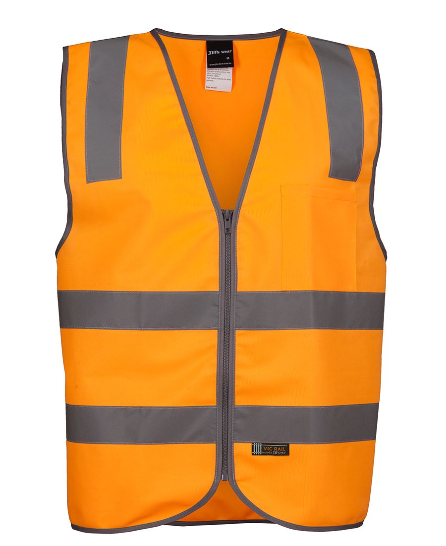 JB's VIC RAIL (D+N) ZIP SAFETY VEST ORANGE