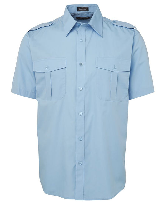 JB's S/S EPAULETTE SHIRT BLUE