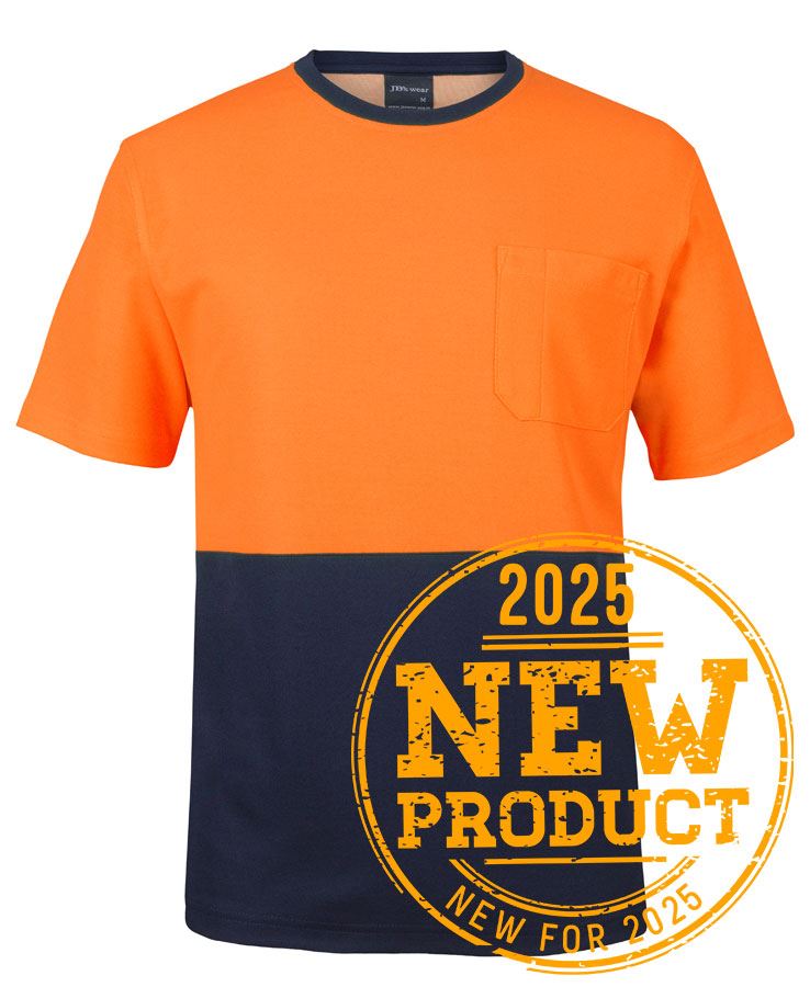 JB's HV COTTON BACK TEE LIME/NAVY