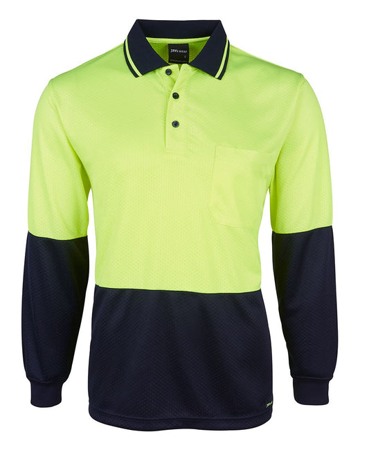 JB's HV 4602.1 L/S JACQUARD POLO LIME/NAVY