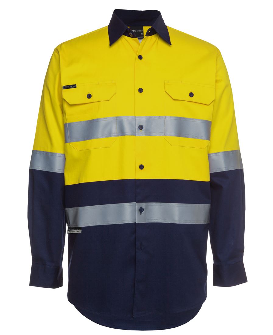 JB's HV (D+N) L/S 190G SHIRT YELLOW/NAVY