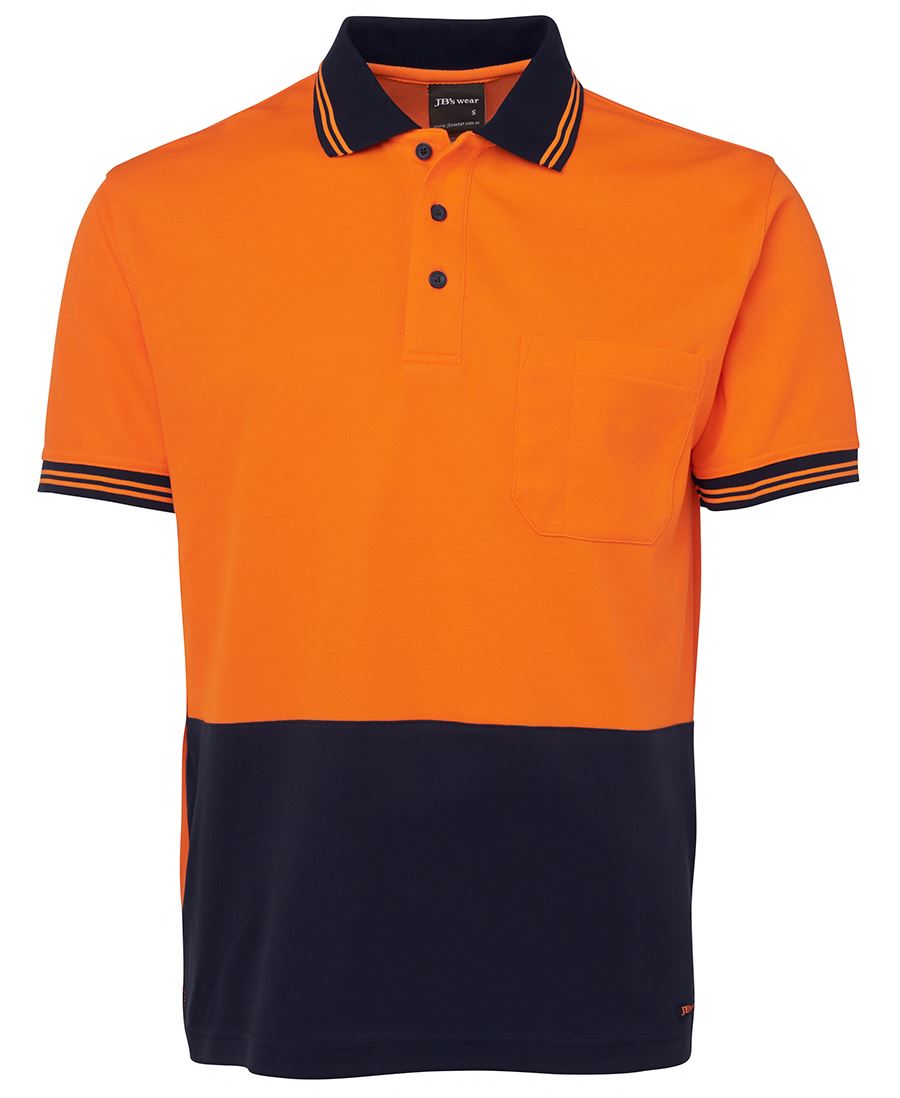 JB's HV S/S COTTON BACK POLO LIME/NAVY