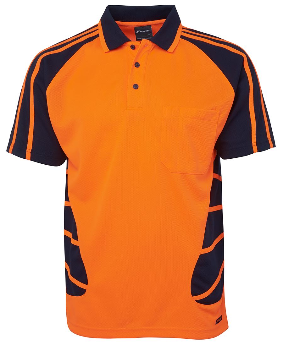 JB's HV S/S SPIDER POLO LIME/NAVY