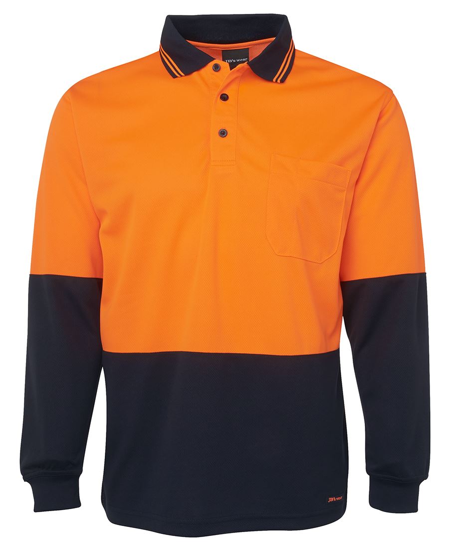 JB's HV L/S TRAD POLO LIME/NAVY