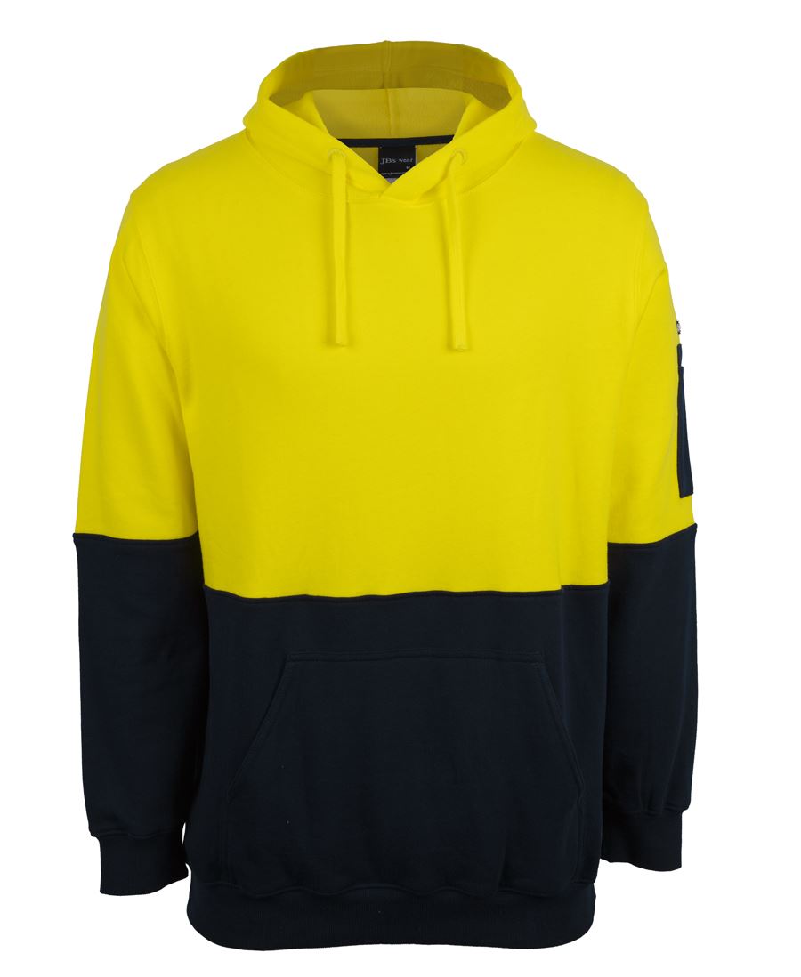 JB's HV 310 COTTON PULL OVER FLEECE HOODIE ORANGE/NAVY