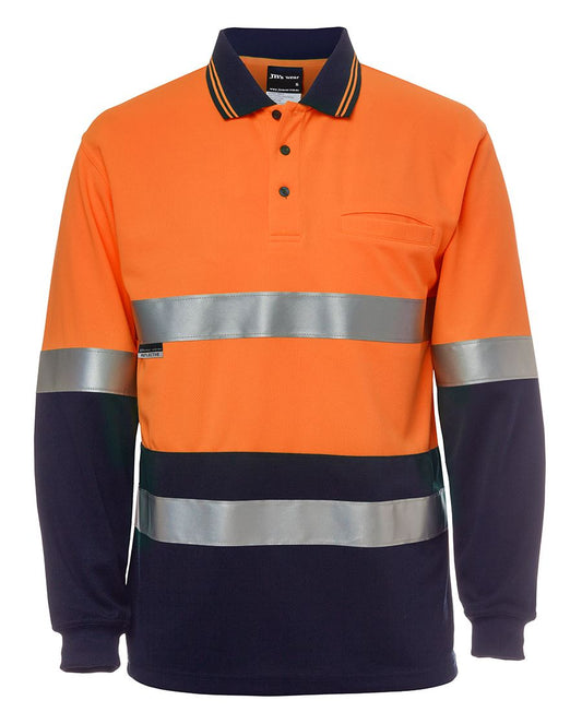 JB's HV L/S (D+N) TRAD POLO LIME/NAVY