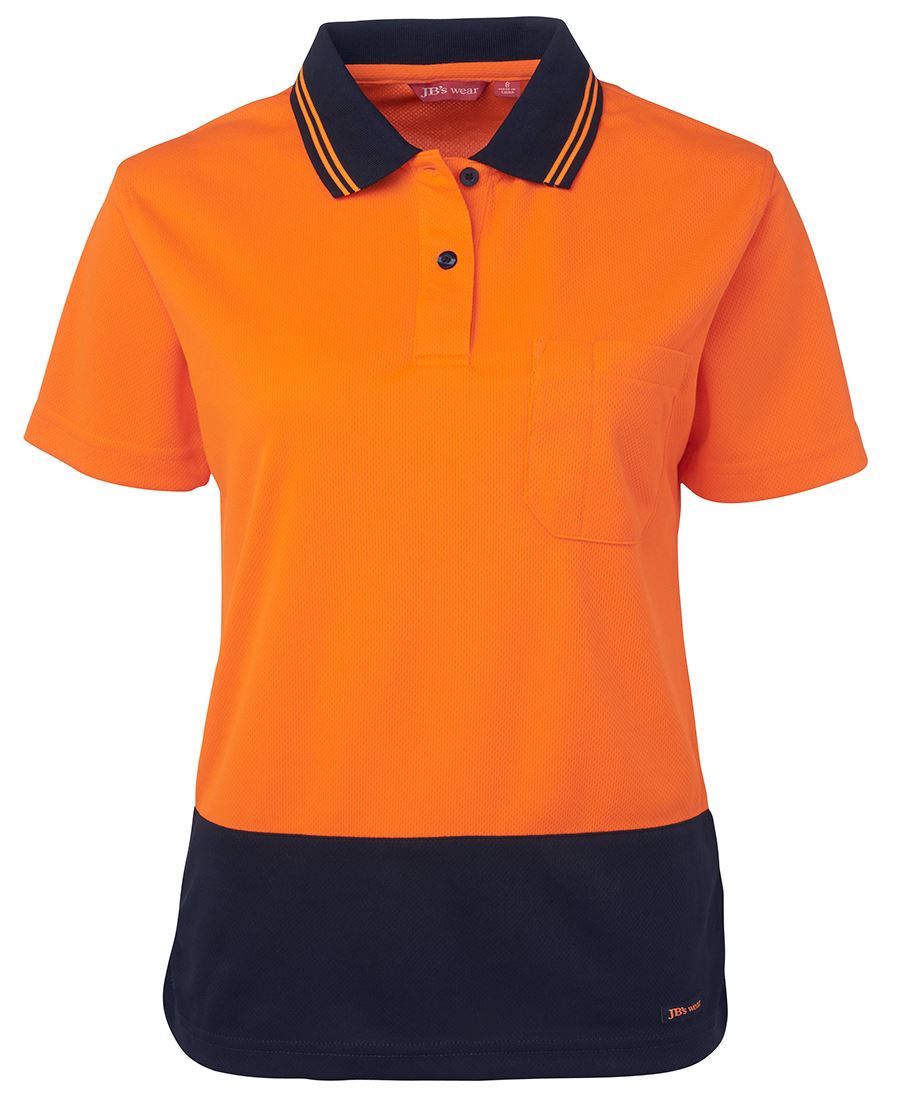 JB's LADIES HV S/S COMFORT POLO LIME/NVY