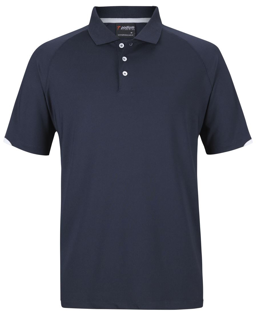 PODIUM CONTRAST STRETCH POLO BLACK/RED