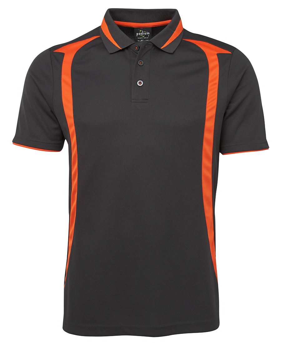 PODIUM SWIRL POLO BLACK/PEA GREEN