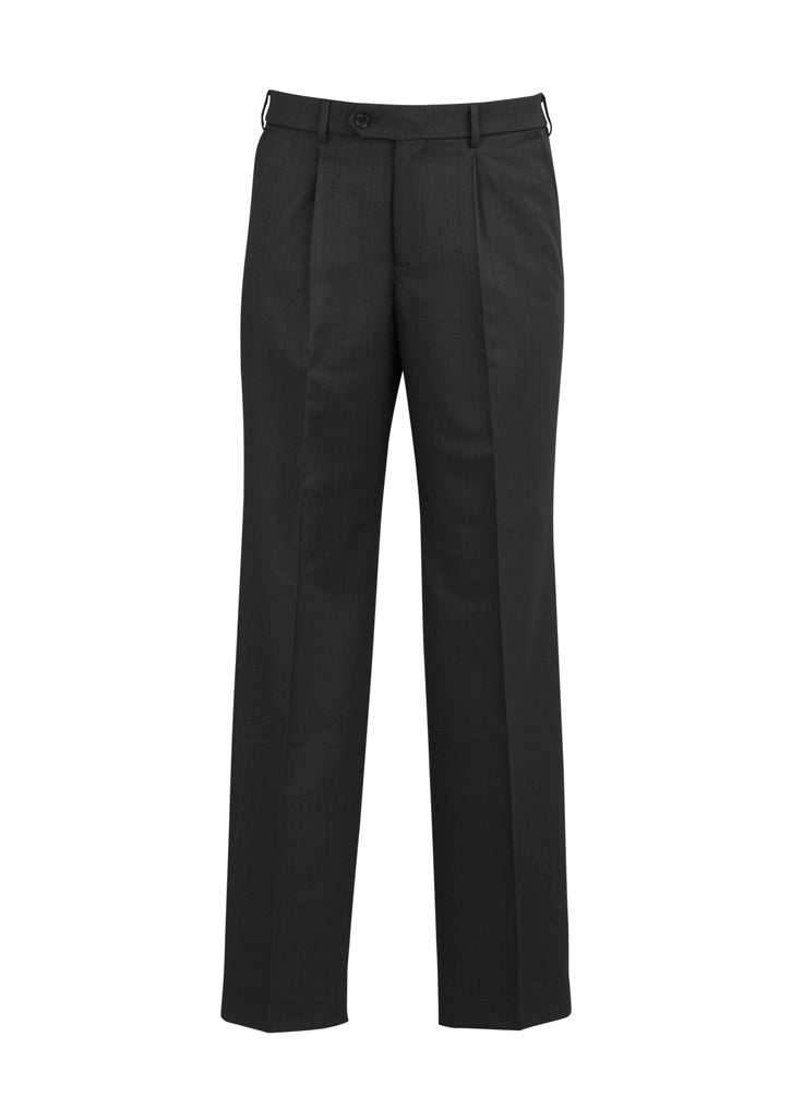 Mens Classic Pleat Pant - Charcoal Marle