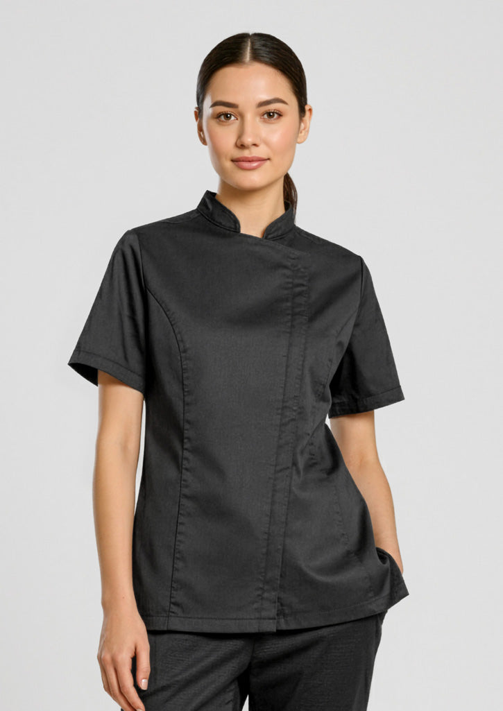 Womens Alfresco Short Sleeve Chef Jacket - Black