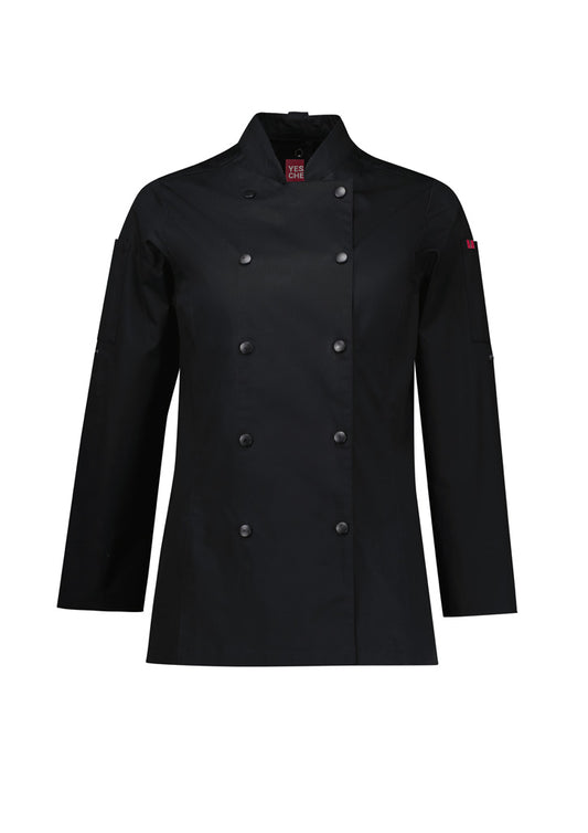 Womens Gusto Long Sleeve Chef Jacket - back