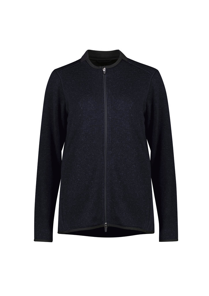 Womens Nova Zip Front Jumper - Navy Marle