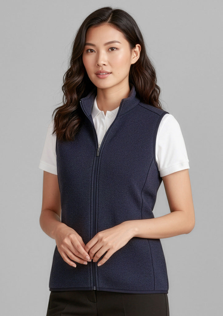Womens Nova Zip Front Vest - Navy Marle