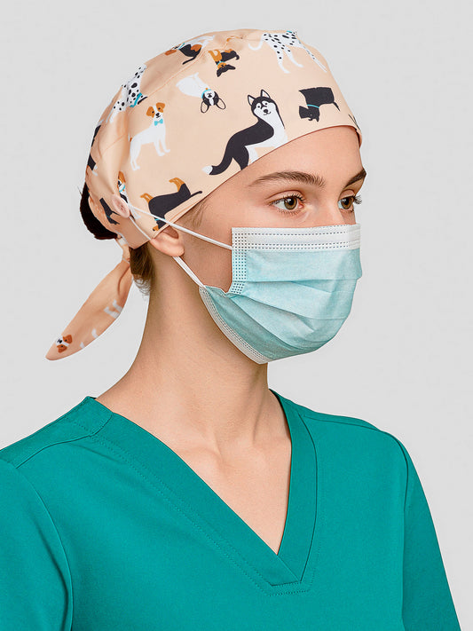 Printed Unisex Scrub Cap - Puppies