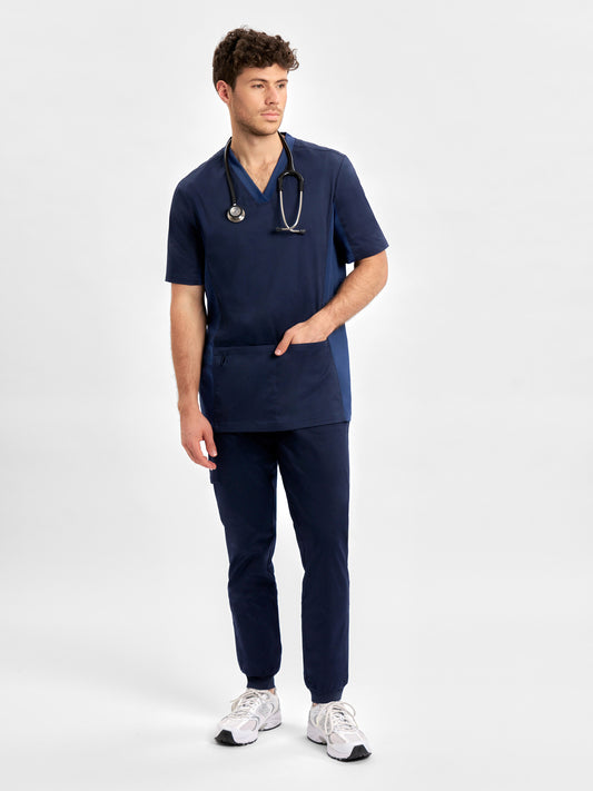 Riley Mens Slim Leg Jogger Scrub Pant - Midnight Navy