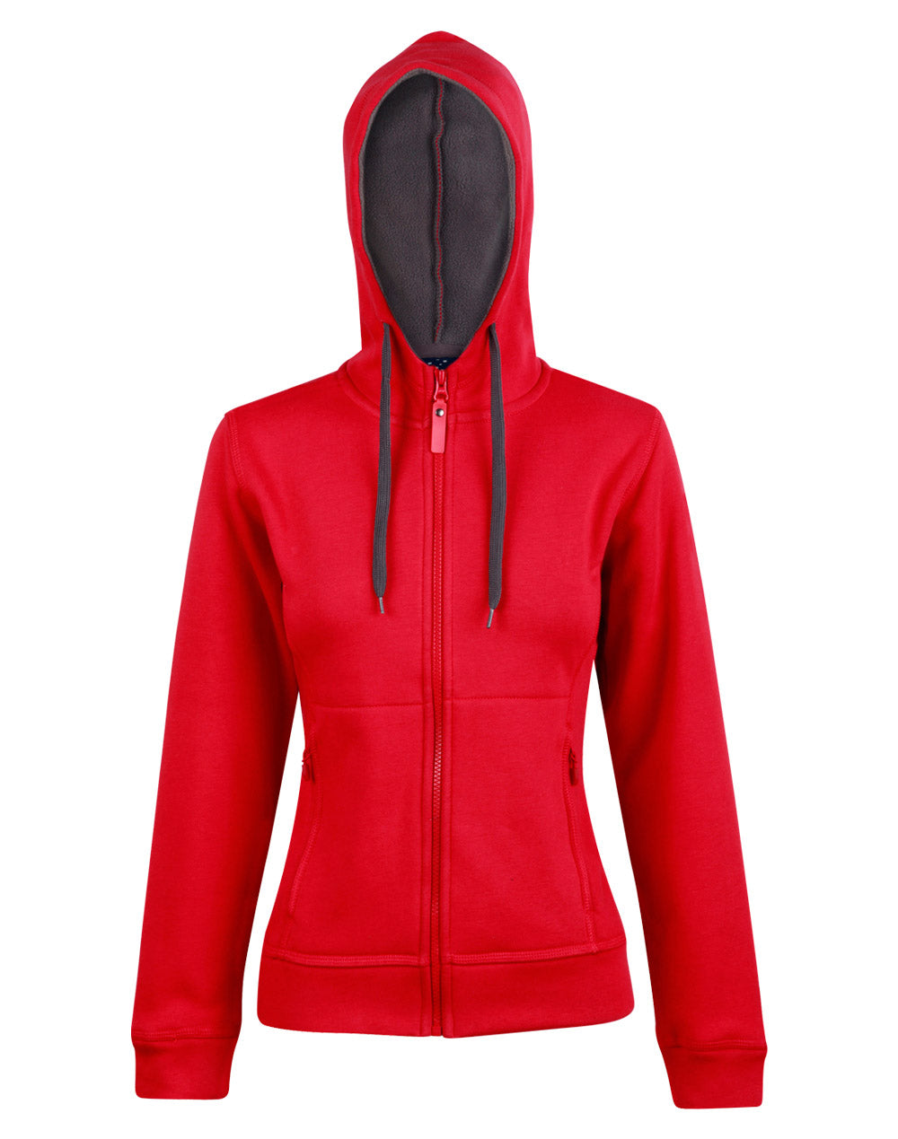 Ladies' Full Zip Contrast Fleece Hoodie