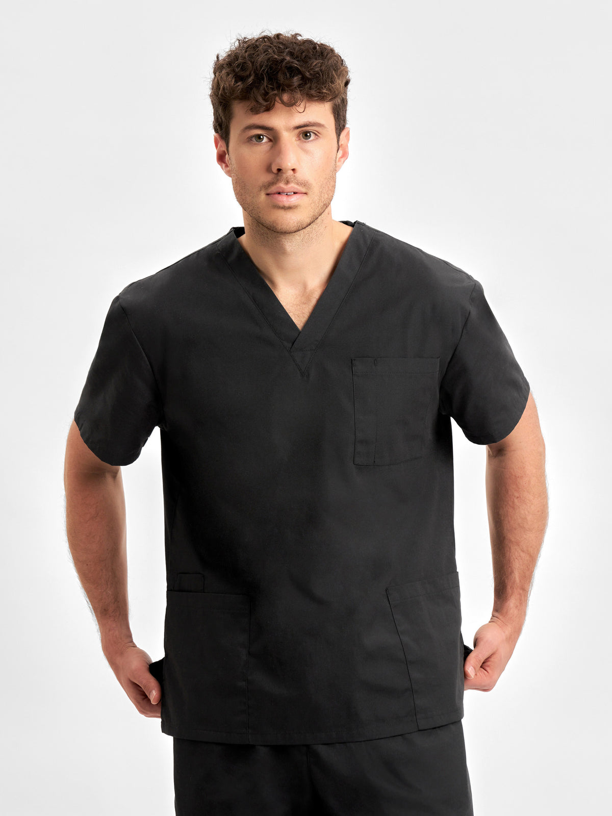 Classic Unisex Scrub Top - Black