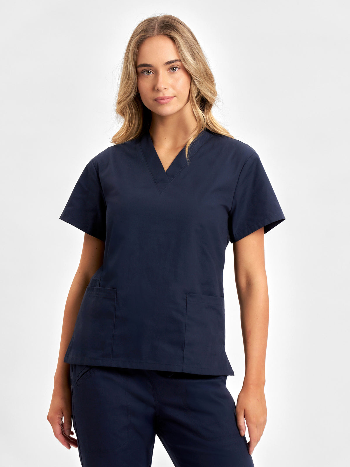 Classic Womens Scrub Top - Navy