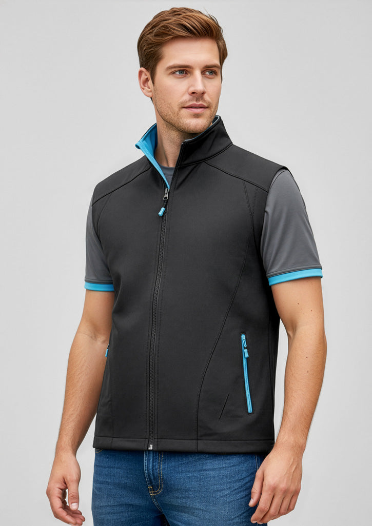Mens Geneva Vest - Black/Cyan