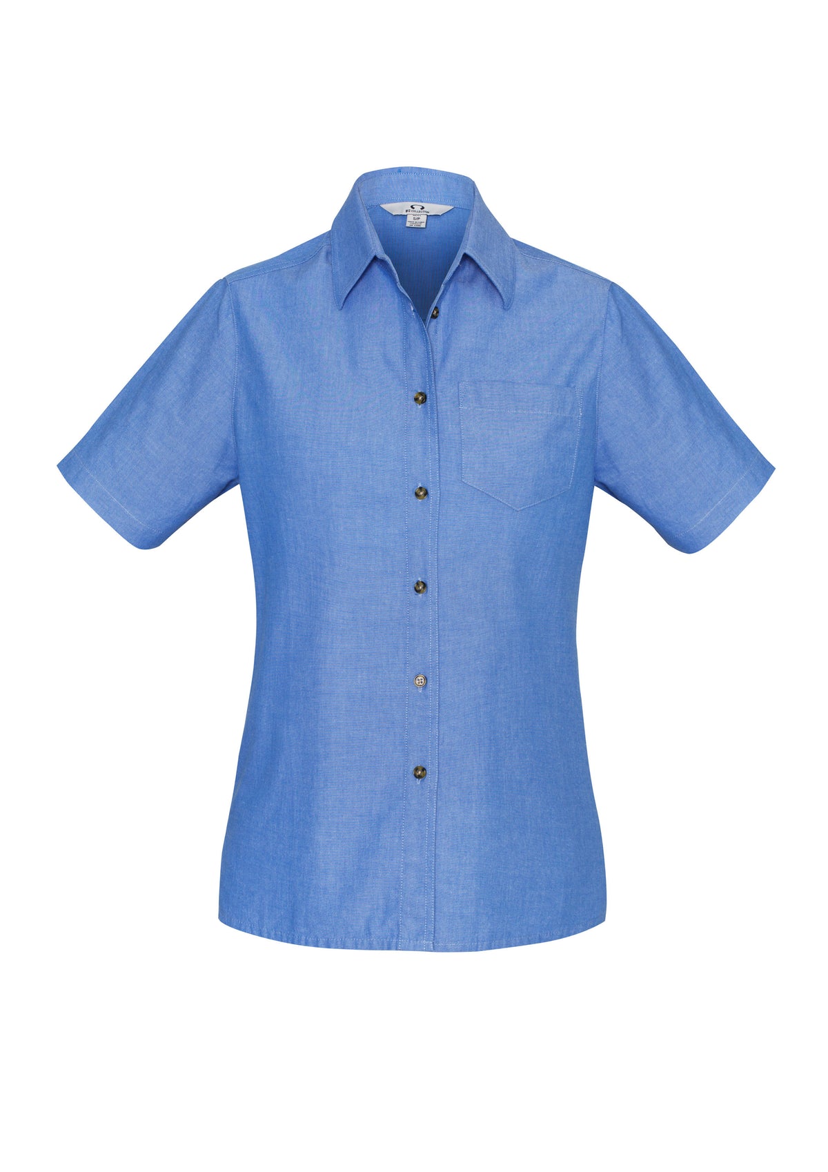 Womens Chambray Short Sleeve Shirt - back