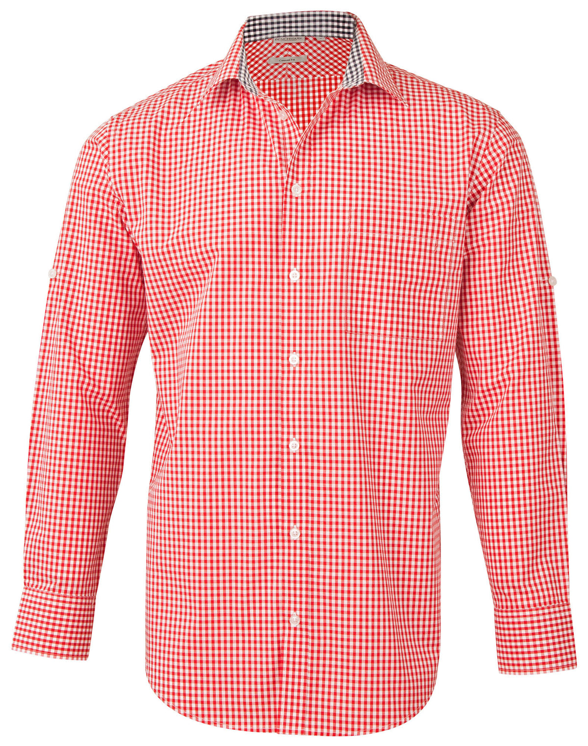 Men's Gingham Check Roll-up L/S Shirt