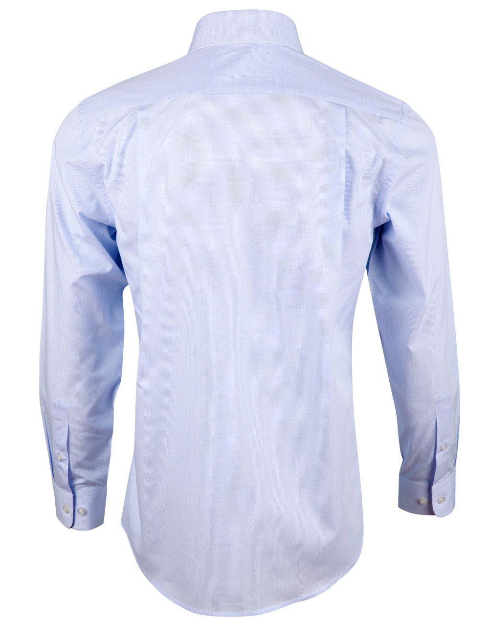 Men's Mini Check Premium Cotton Long Sleeve Shirt - Pale Blue