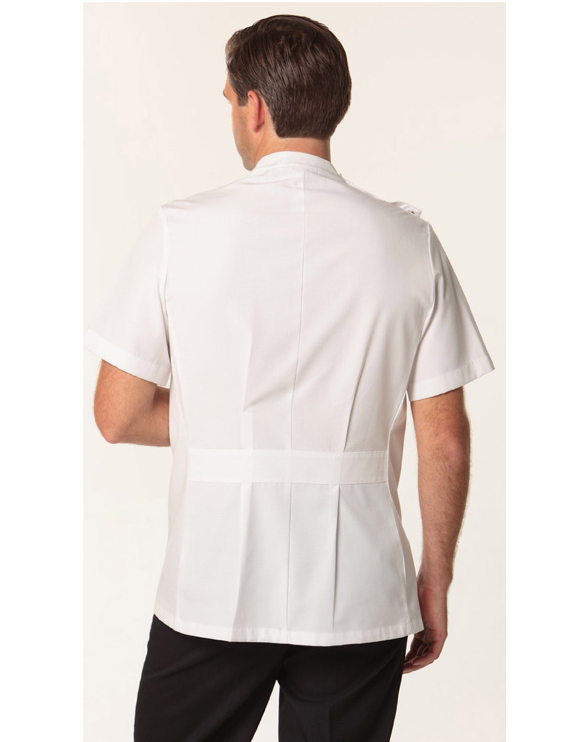 Men's Stud Front Short Sleeve Jacket - White