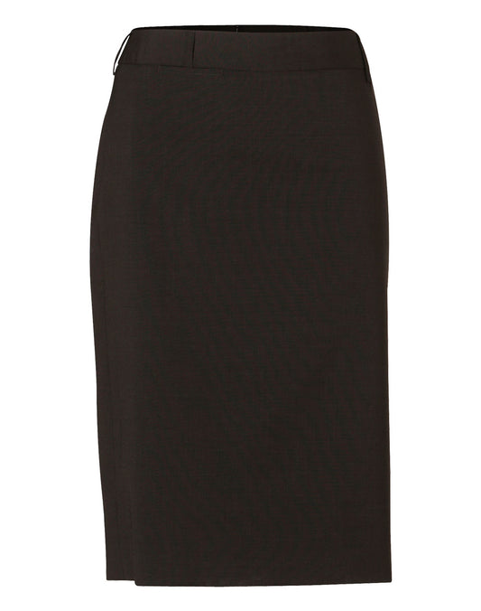 Women's Mid Length Lined Pencil Skirt in Wool Stretch