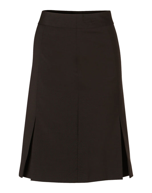 Women's Pleated Skirt in Wool Stretch