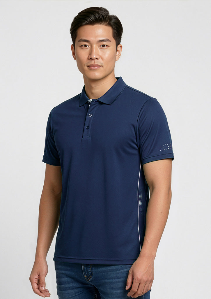 Mens Balance Short Sleeve Polo - Navy/White