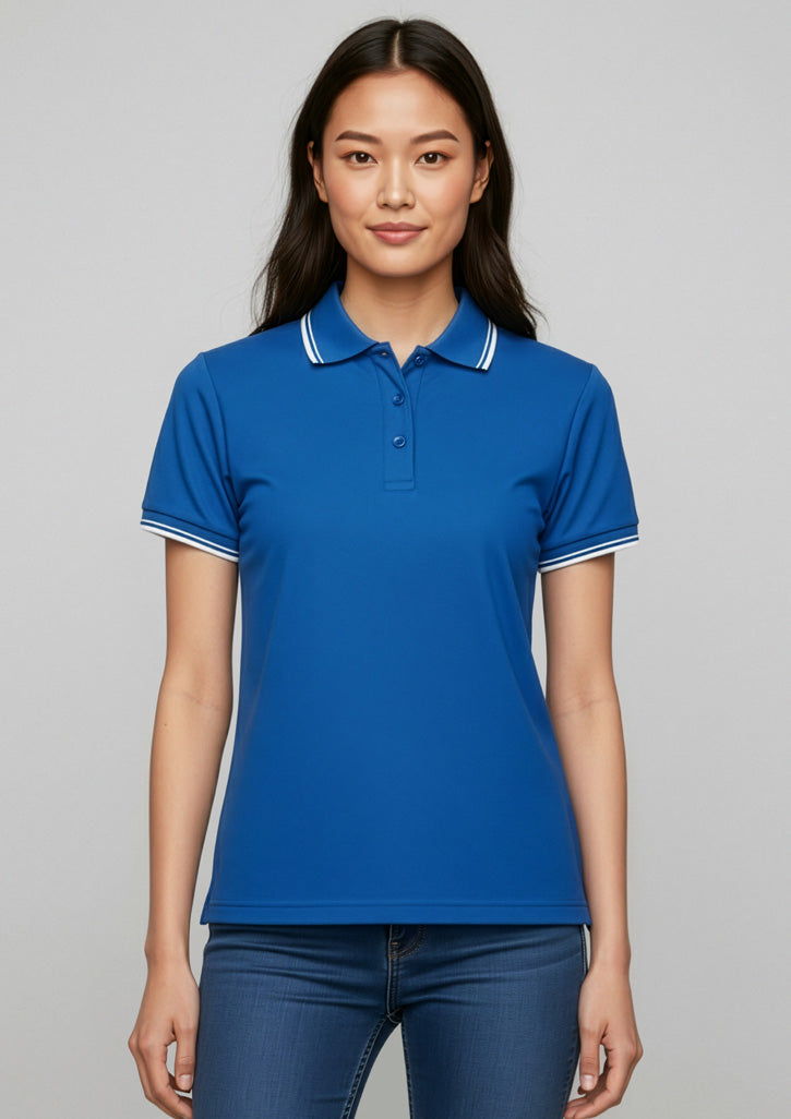 Womens Cambridge Short Sleeve Polo - Royal/White/White