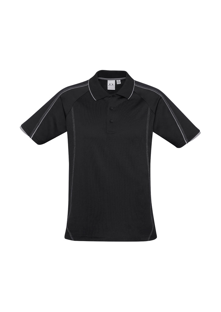 Mens Blade Short Sleeve Polo - Black/Silver Grey