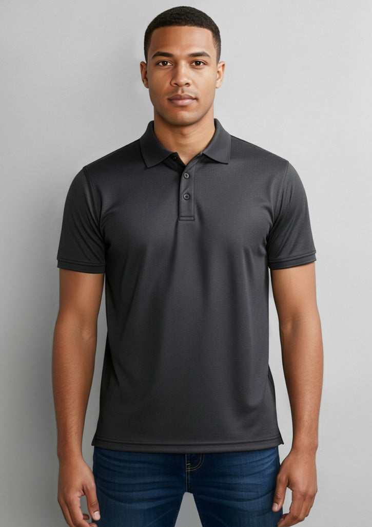 Mens Shadow Short Sleeve Polo - Graphite Black