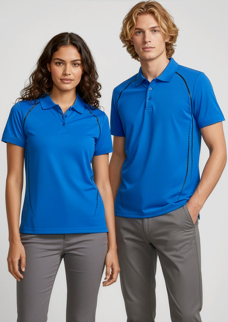 Womens Cyber Short Sleeve Polo - Royal/Silver