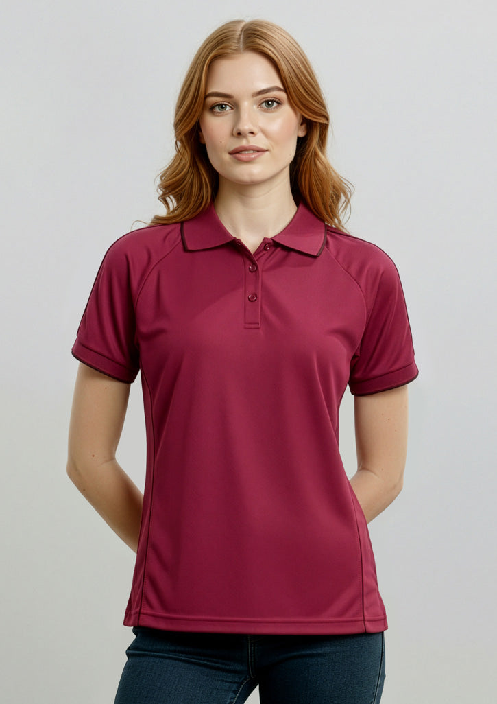Womens Resort Short Sleeve Polo - Cherry/Maroon
