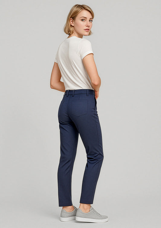 Womens Slim Leg Stretch Chino Pant - Navy
