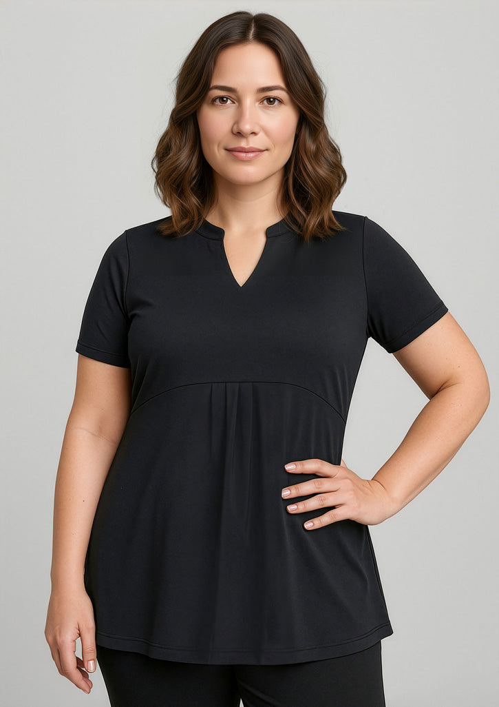 Womens Mali Stretch Tunic T-Top - Black