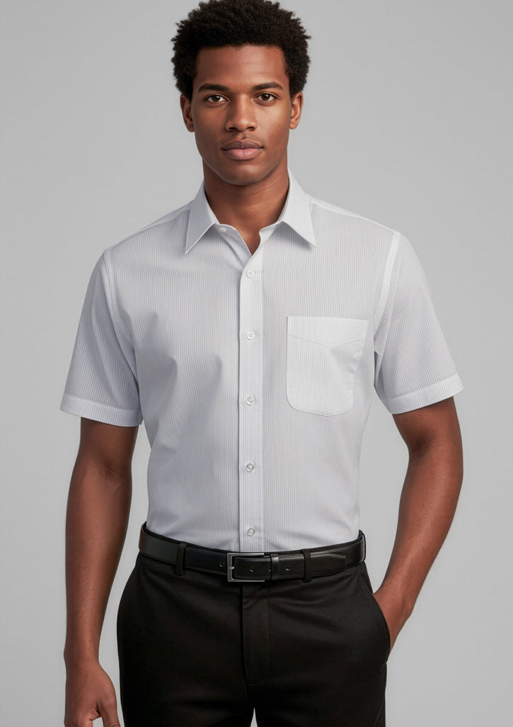 Mens Ambassador Short Sleeve Shirt - Silver Grey