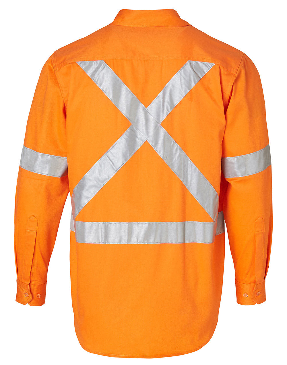 Men's Hi-Vis L/S Drill Shirt With 3M Tapes - Orange