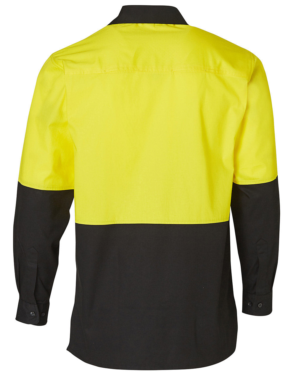 Men's Two Tone Cool Breeze L/S Cotton Safety Shirt - Yellow.Black