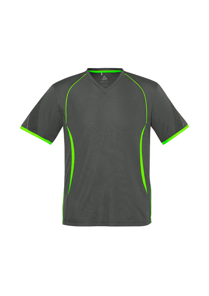 Mens Razor Short Sleeve Tee - Grey/Fluoro Lime