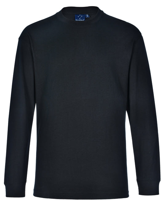 mens cotton crew neck L/S tee